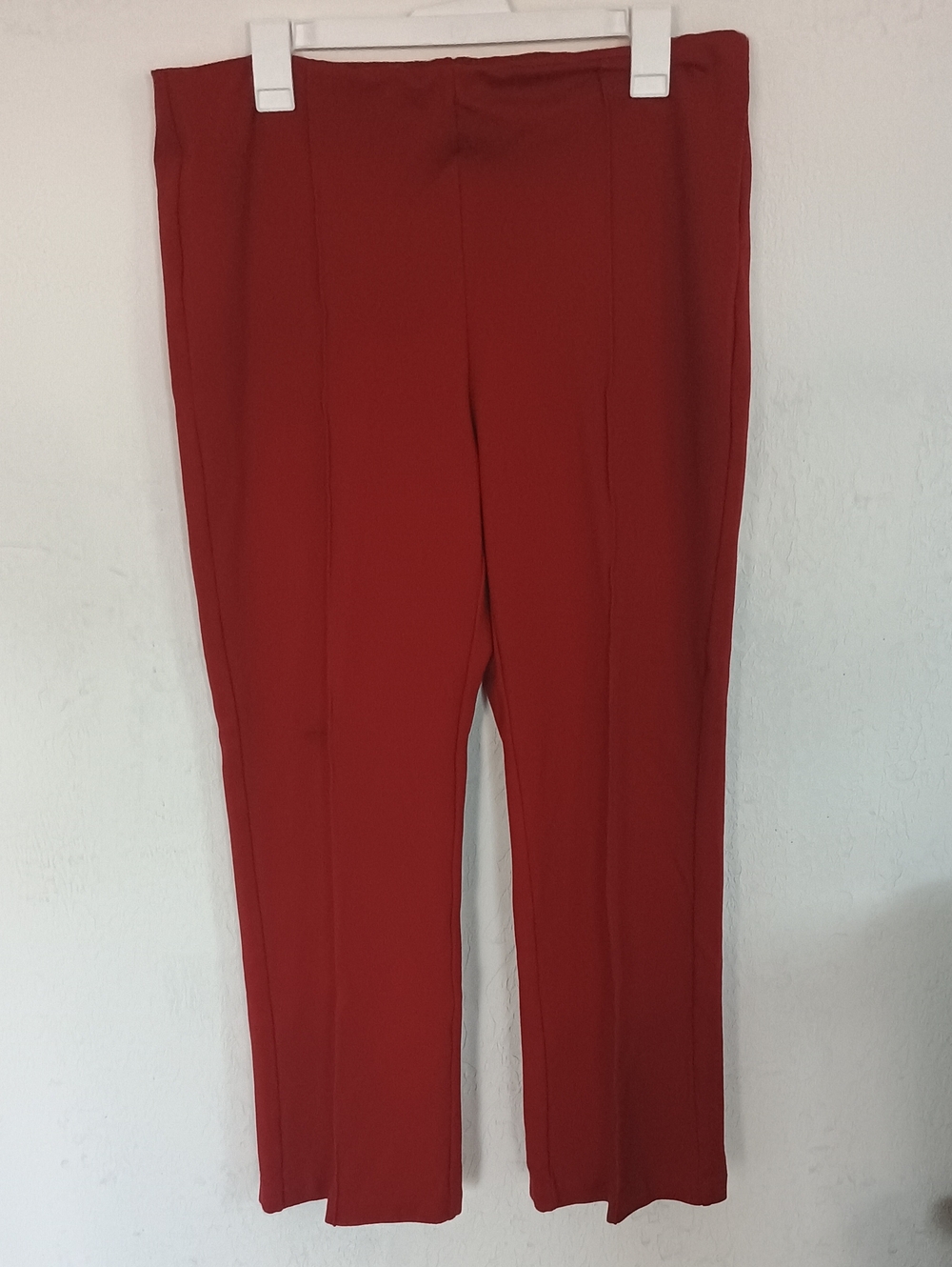 Straight-Leg Red Pull-On Pants